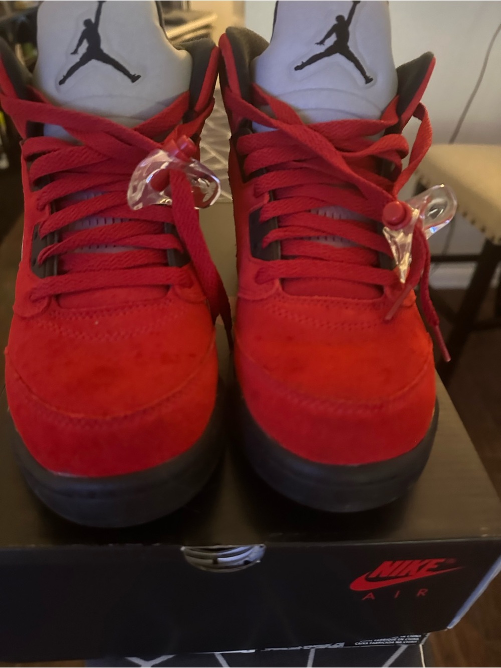 Nike Kids Red and Black High-Top Sneakers